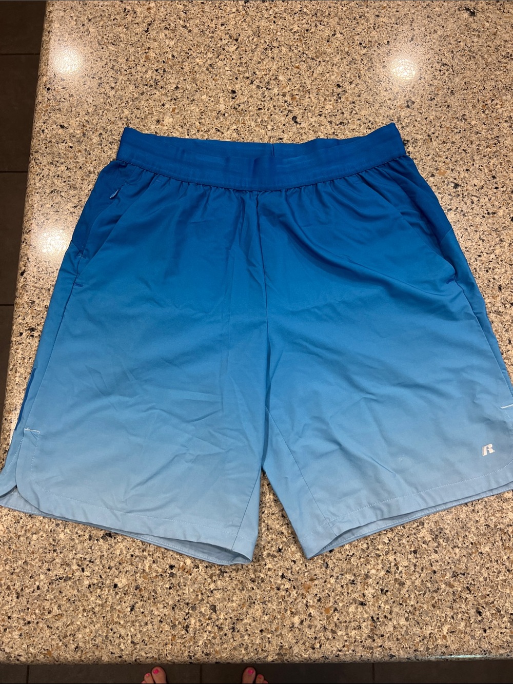 Men's Ombre Blue Athletic Shorts swimming running medium 32 34 z23